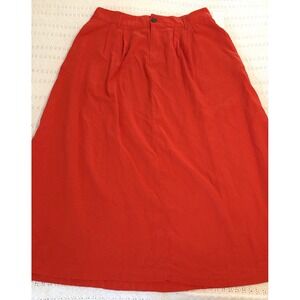 A New Day Women's Skirt XL Maxi Pockets Comfort Waist Linen Blend Coral  NEW